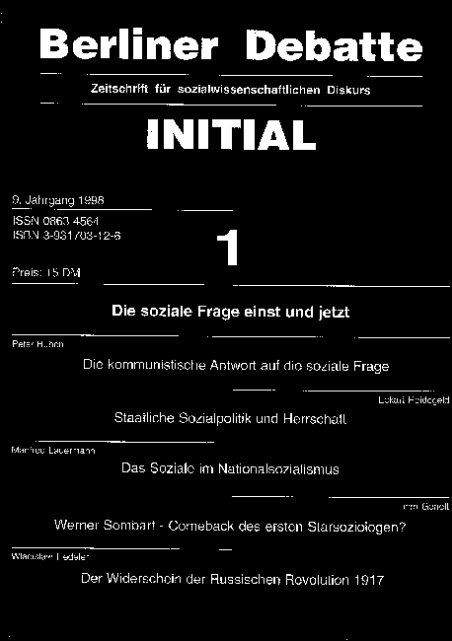 Cover von Die soziale Frage einst und jetzt