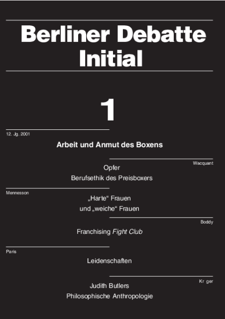 Cover von Arbeit und Anmut des Boxens