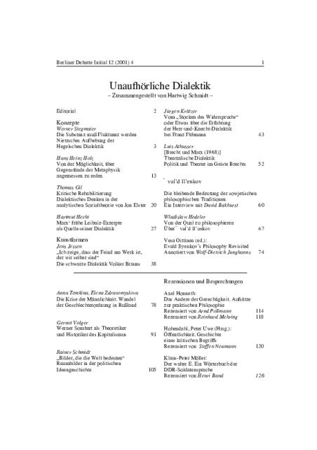 Cover von Unaufhörliche Dialektik