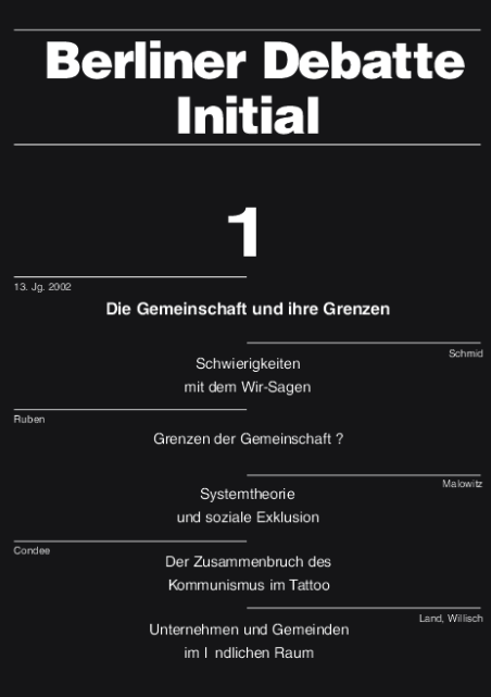 Cover von Die Gemeinschaft und ihre Grenzen