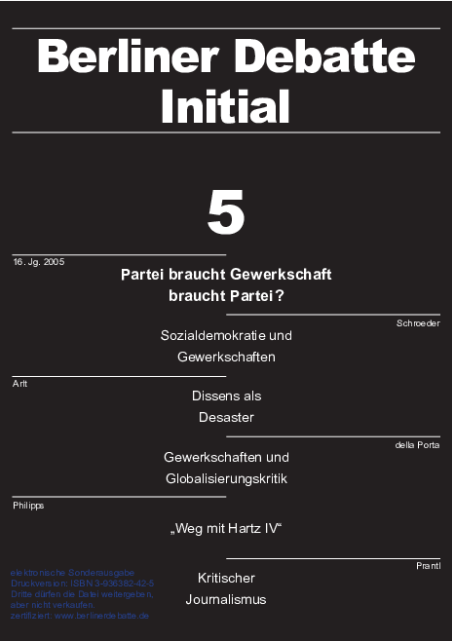 Coverbild von  Partei braucht Gewerkschaft braucht Partei?