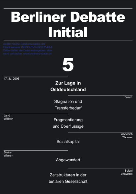 Cover von Zur Lage in Ostdeutschland