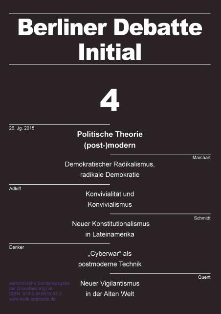 Coverbild von  Politische Theorie (post-)modern. Eine Erkundung